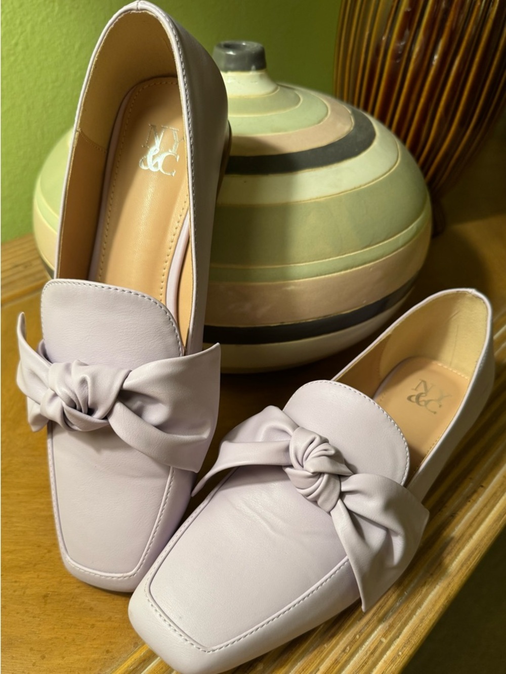New York & Company Lilac Knot-Front Loafers